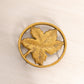 Small Circular Brass Leaf Trivet