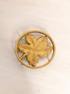 Small Circular Brass Leaf Trivet