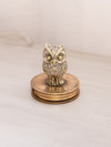 Small Circular Brass Owl Swinging Magnifying Glass