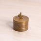 Small Circular Brass Stamp Dispenser with Fancy Finial