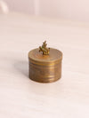Small Circular Brass Stamp Dispenser with Fancy Finial