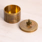 Small Circular Brass Stamp Dispenser with Fancy Finial