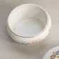 Small Circular White Texture Floral Ceramic Lidded Jar