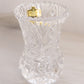 Small Clear Crystal Glass Vase with Sawtooth Edge Made in Yugoslavia