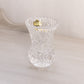 Small Clear Crystal Glass Vase with Sawtooth Edge Made in Yugoslavia