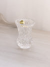 Small Clear Crystal Glass Vase with Sawtooth Edge Made in Yugoslavia