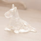 Small Clear Iridescent Glass Dog Figurine