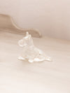Small Clear Iridescent Glass Dog Figurine
