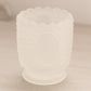 Small Clear Satin Glass Toothpick Holder with Floral Designs