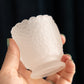 Small Clear Satin Glass Toothpick Holder with Floral Designs