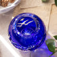 Small Cobalt Blue Cut to Clear Crystal Rose Bowl Vase