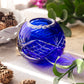 Small Cobalt Blue Cut to Clear Crystal Rose Bowl Vase
