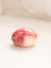 Small Cranberry Pink Stone Egg with Flat Side