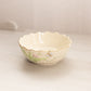 Small Cream Porcelain Bowl with Floral and Butterfly Designs