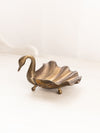 Small Dark Gold Swan Dish with Head Down and 3 Toes