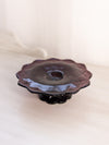 Small Dark Purple Amethyst Glass Footed Dish