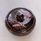 Small Dark Purple Lidded Floral Ceramic Lidded Dish