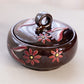Small Dark Purple Lidded Floral Ceramic Lidded Dish