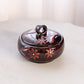 Small Dark Purple Lidded Floral Ceramic Lidded Dish
