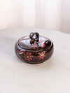Small Dark Purple Lidded Floral Ceramic Lidded Dish