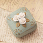Small Green Ceramic Jasperware Lidded Floral Box