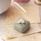 Small Green Ceramic Jasperware Lidded Floral Box
