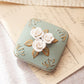 Small Green Ceramic Jasperware Lidded Floral Box