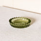 Vintage Small Oval Fenton Green Glass Thumbprint Ashtray Dish