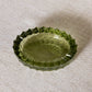 Vintage Small Oval Fenton Green Glass Thumbprint Ashtray Dish