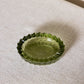 Vintage Small Oval Fenton Green Glass Thumbprint Ashtray Dish