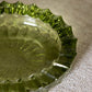 Vintage Small Oval Fenton Green Glass Thumbprint Ashtray Dish