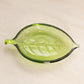 Small Green Glass Leaf Dish
