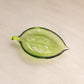 Small Green Glass Leaf Dish