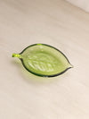 Small Green Glass Leaf Dish