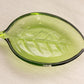Small Green Glass Leaf Dish