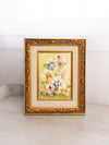 Small Green & Peach Floral Painting in Frame (Signed in Left Corner)