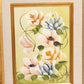 Small Green & Peach Floral Painting in Frame (Signed in Right Corner)
