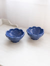 Small Hall Blue Ceramic Bowls with Swirl Design (Set of 2)