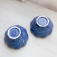 Small Hall Blue Ceramic Bowls with Swirl Design (Set of 2)