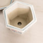 Small Hexagonal Ceramic Floral Planter with Underplate