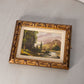 Small Horizontal Mountain Tree River Landscape Painting