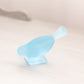 Small Light Blue Satin Glass Bird Figurine with Square Base
