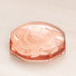Small Octagonal Pink Glass Flower Paperweight