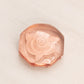 Small Octagonal Pink Glass Flower Paperweight