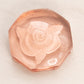 Small Octagonal Pink Glass Flower Paperweight