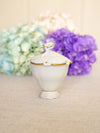 Vintage Limoges France Porcelain Off-White & Gold Floral Lidded Jar