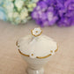 Vintage Limoges France Porcelain Off-White & Gold Floral Lidded Jar