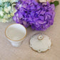 Vintage Limoges France Porcelain Off-White & Gold Floral Lidded Jar
