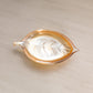 Small Orange Iridescent Glass Leaf Dish