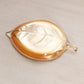 Small Orange Iridescent Glass Leaf Dish